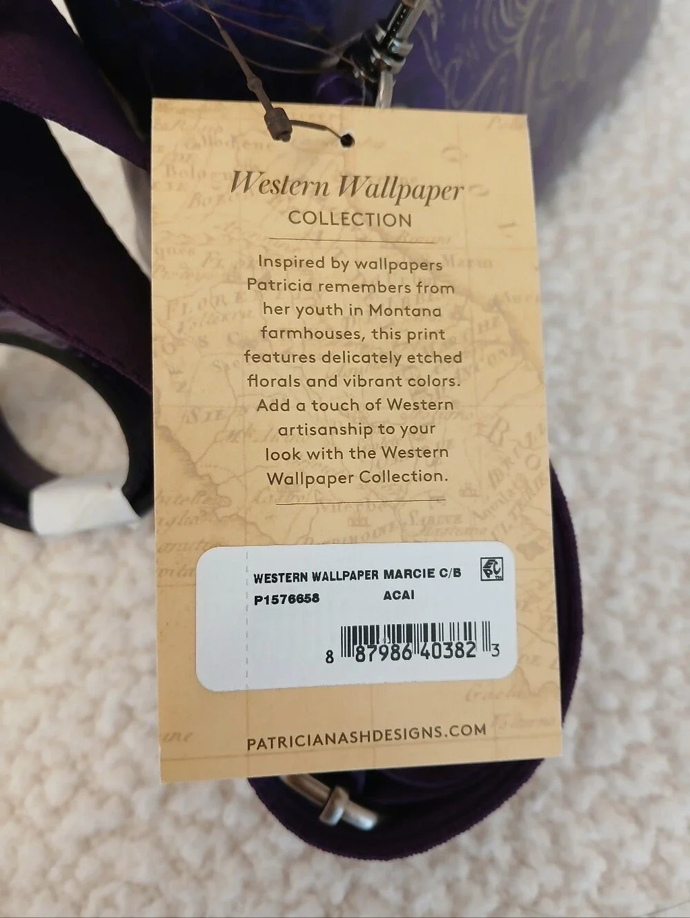Patricia Nash Acai Western Wallpaper Marcie Crossbody NWT